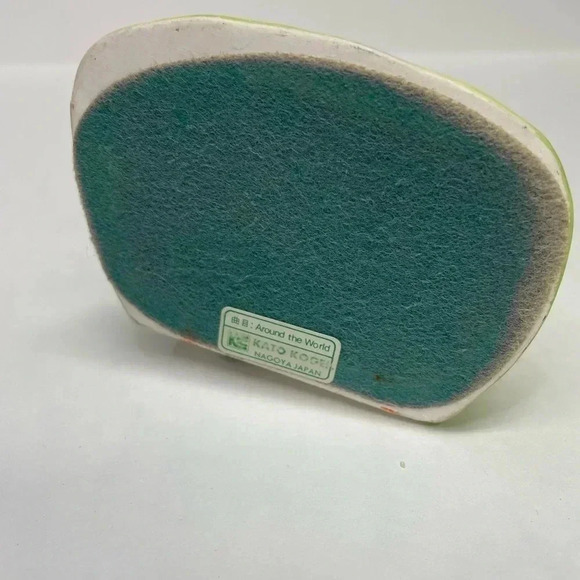 Kato Kogei Musical Around the World Figurine Ceramic Hot Air Balloon Green Blue - Picture 4 of 5